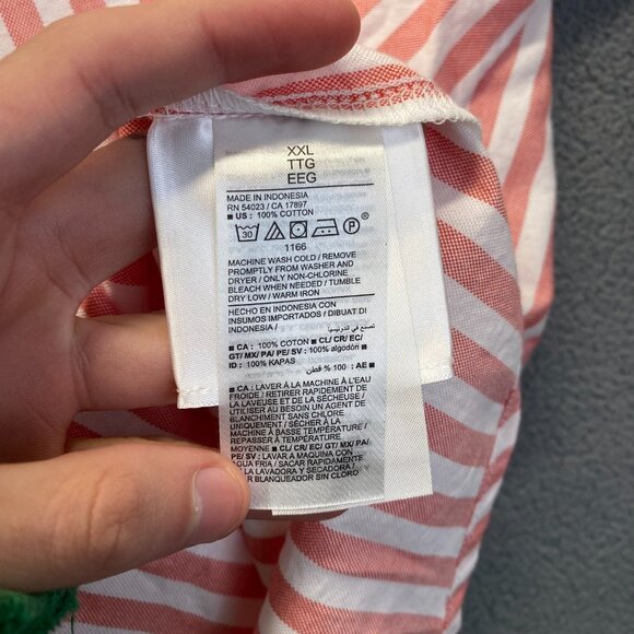 Old Navy Pink Striped Cotton Long Sleeve Boyfriend Button Down Size XXL Long Sle - Picture 8 of 12